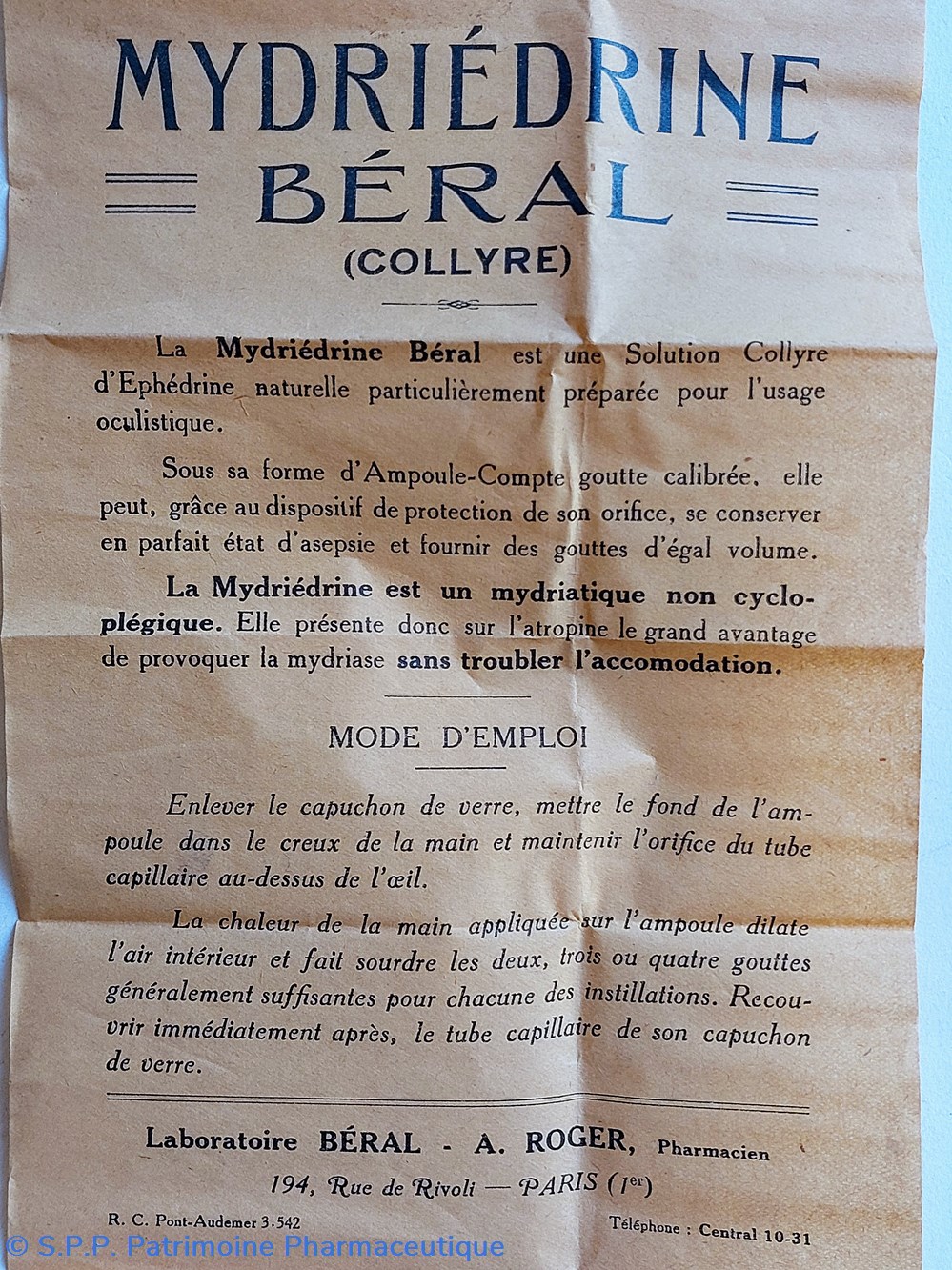 science pharmacie mydriedrine beral 2 ampoules collyre