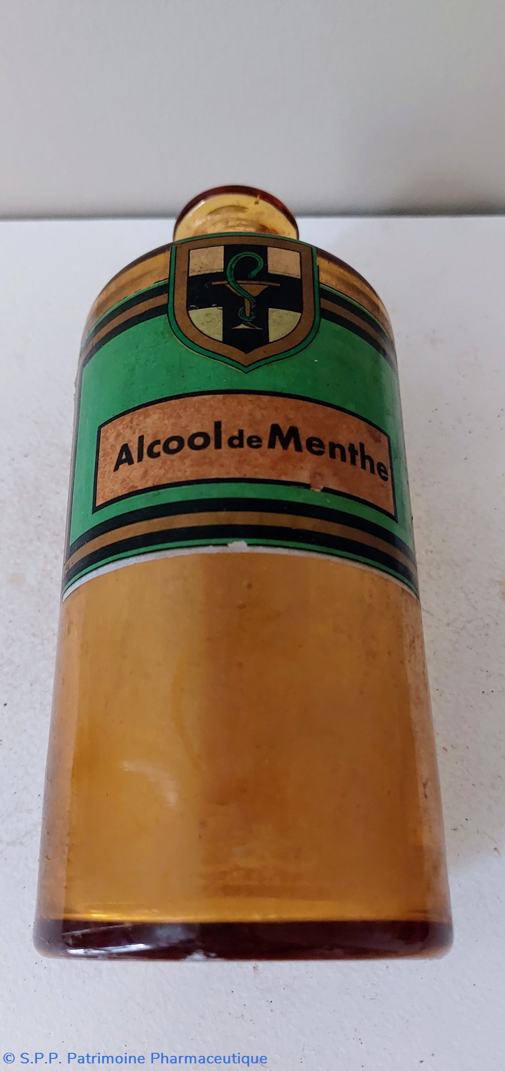 science pharmacie etiquette verte alcool de menthe