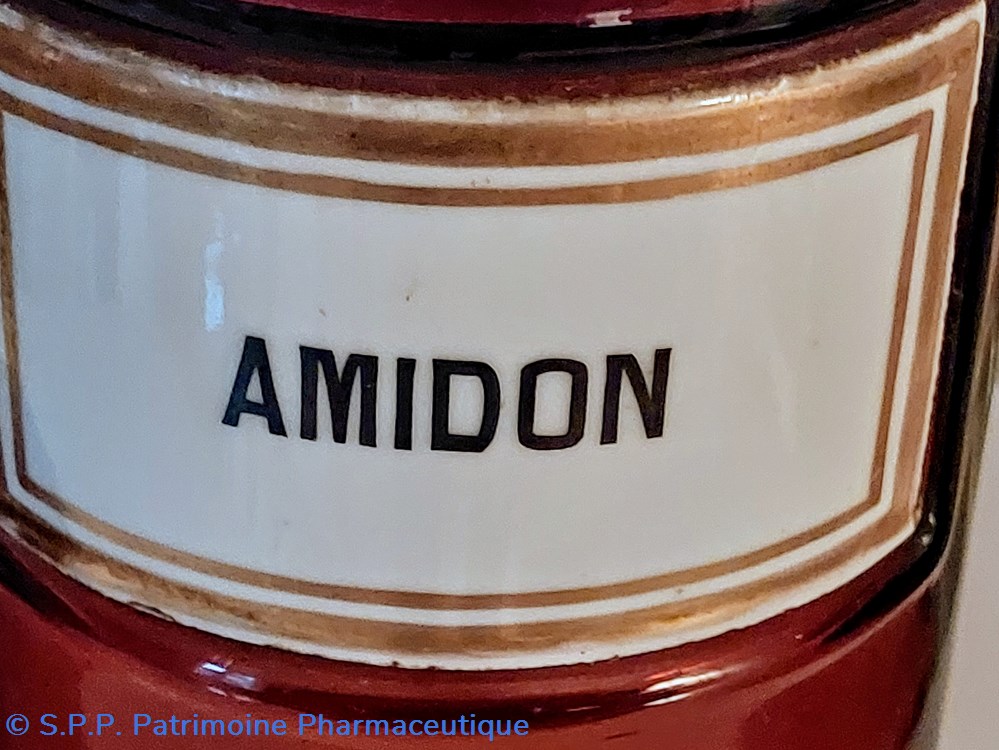 Pot de Pharmacie AMIDON en verre ambré 4 science pot de pharmacie amidon en verre ambre