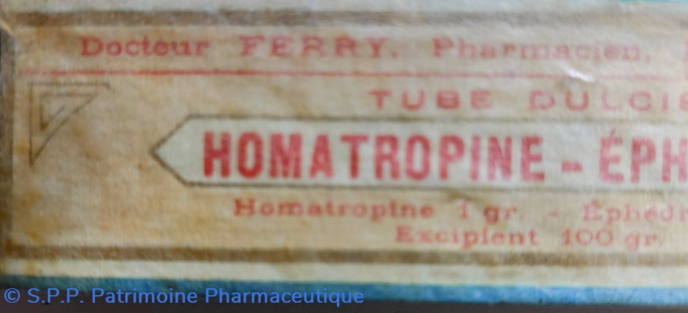 HOMATROPINE- ÉPHÉDRINE Tube DULCIS 2 science pharmacie homatropine ephedrine tube dulcis