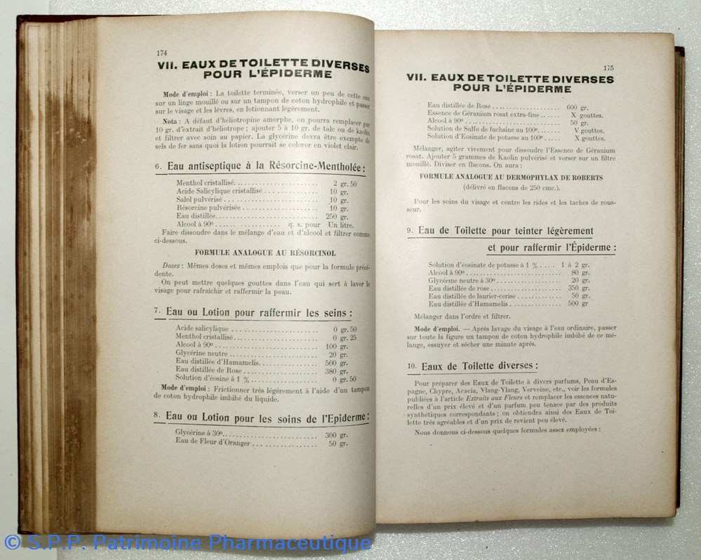 science formulaire des principales specialites de parfumerie et de pharmacie 1909