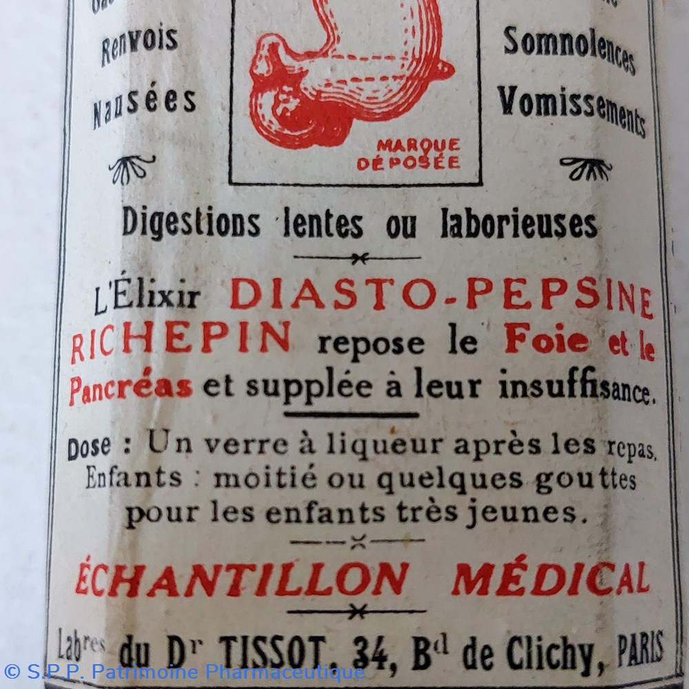 Élixir Diasto- Pepsine RICHEPIN Lab Tissot 2 science pharmacie elixir diasto pepsine richepin lab tissot