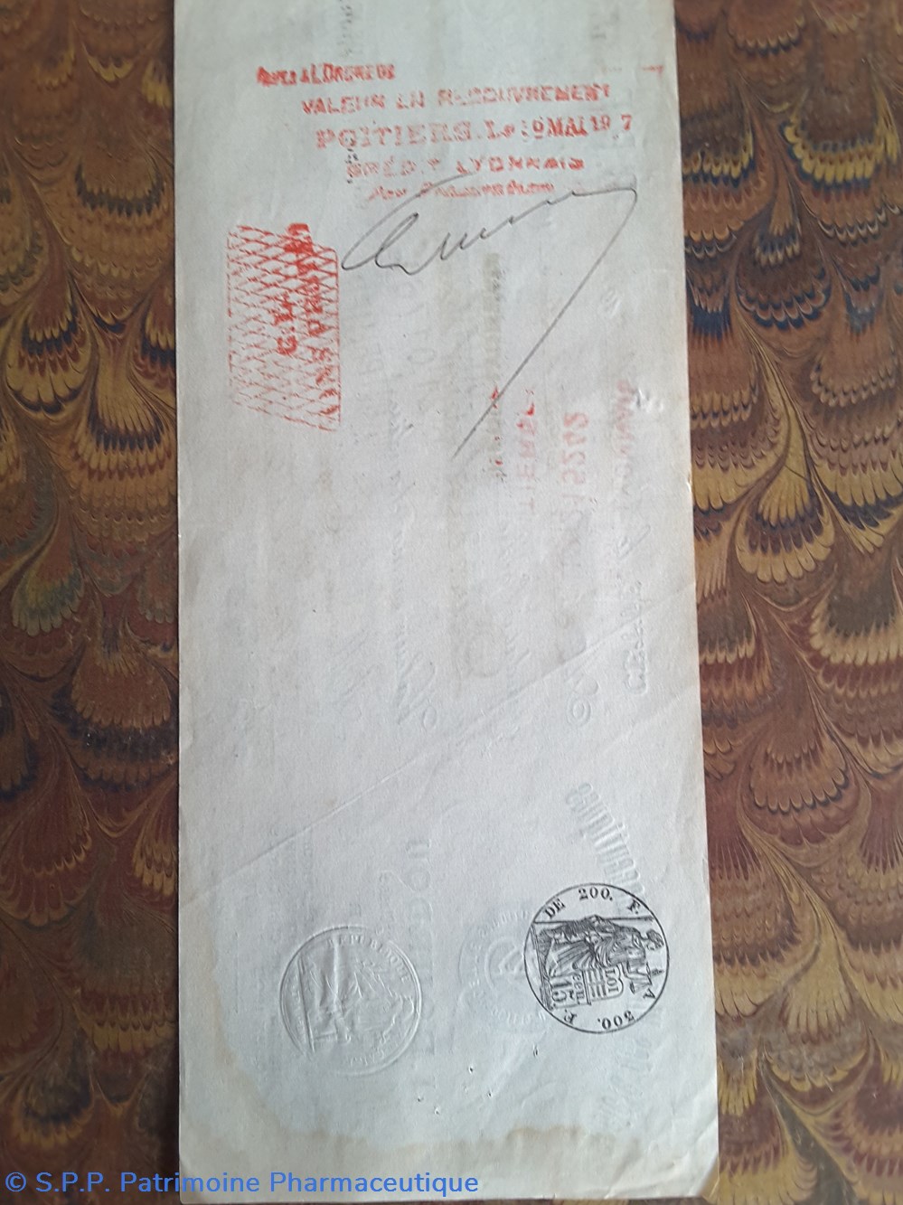 documents anciens lettre de change sie des vins pharmaceutiques avril 1917