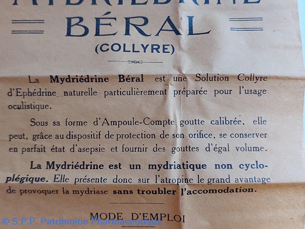 science pharmacie mydriedrine beral 2 ampoules collyre