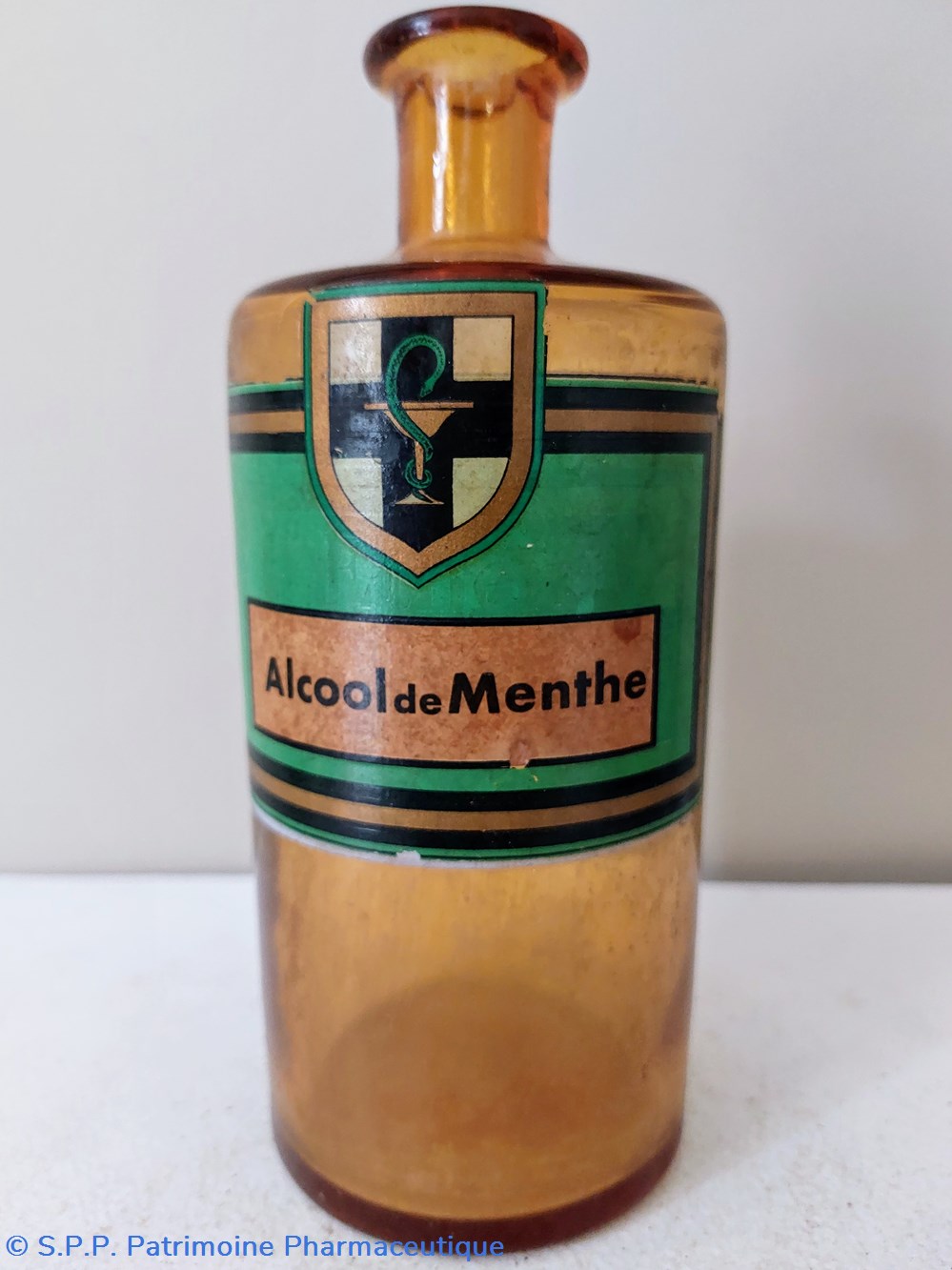 science pharmacie etiquette verte alcool de menthe