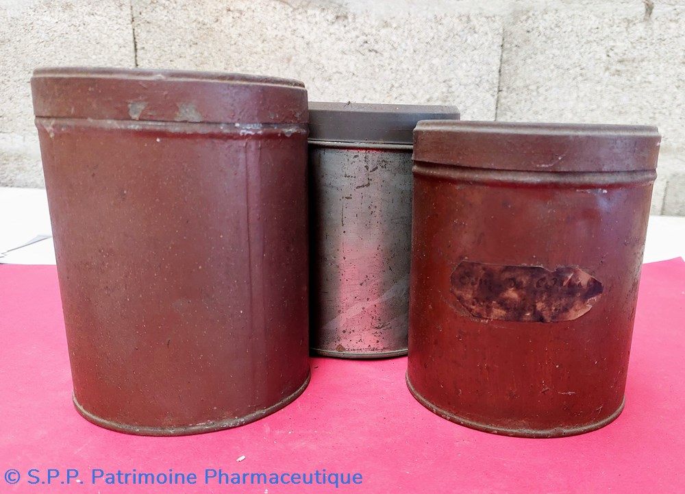 science pharmacie boites cylindriques en metal
