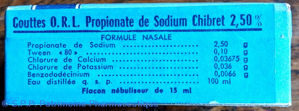 Gouttes ORL CHIBRET PROPIONATE de Sodium 3 science pharmacie gouttes orl chibret propionate de sodium
