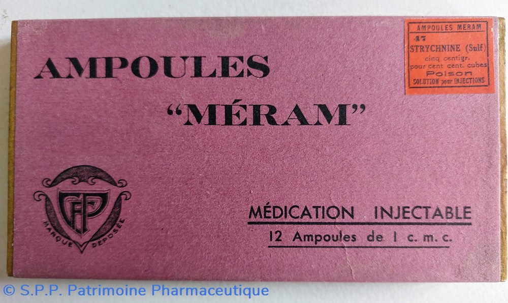 STRYCHNINE 12 AMPOULES 1 cmc. Réf 47 science pharmacie strychnine 12 ampoules 1 cmc ref 47