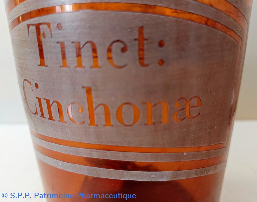 science pharmacie flacon verre ambre tinct cinchonae
