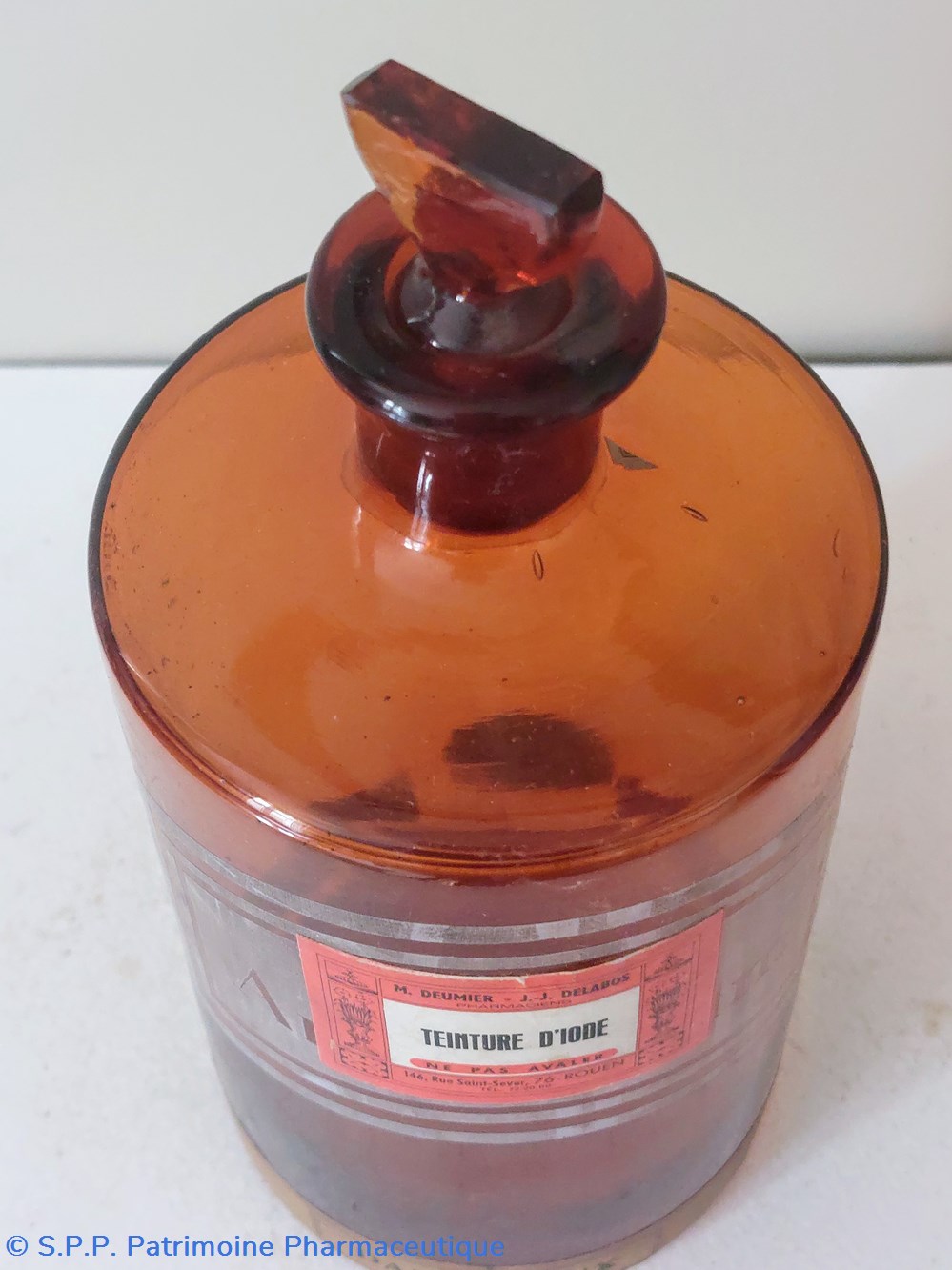 Flacon 21 cm verre ambré Teinture d'Iode 4 science pharmacie flacon 21 cm verre ambre teinture iode