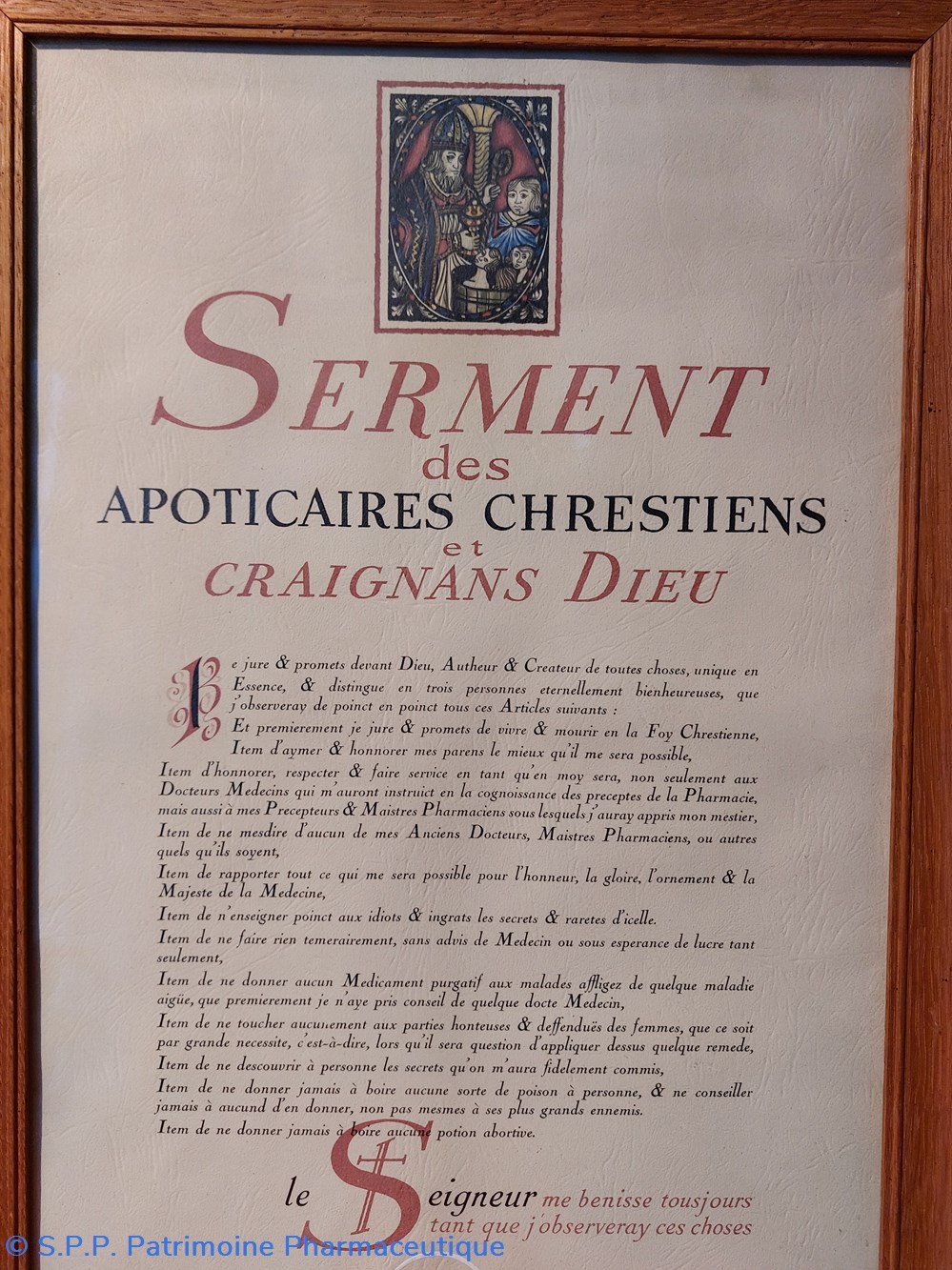 Affiche " Serment des Apothicaires Chretiens " 2 documents anciens affiche serment des apothicaires chretiens
