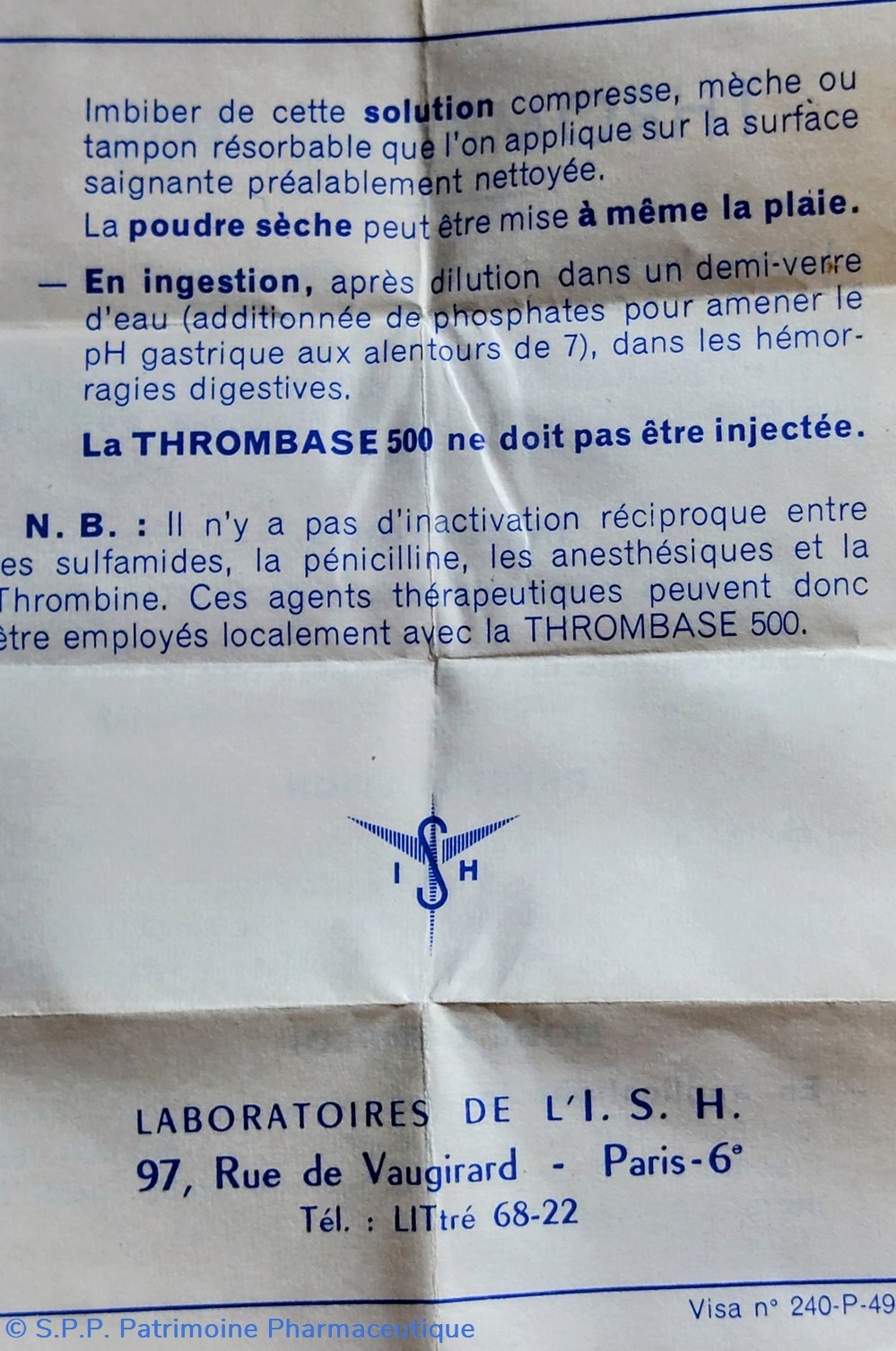 THROMBASE 500 Flacon + ampoule I. S. H. 8 science pharmacie thrombase 500 flacon ampoule i s h