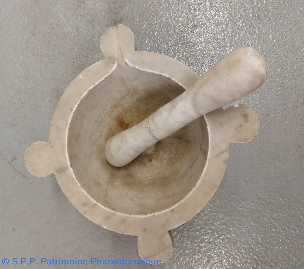 science pharmacie mortier en pierre grand modele avec son pilon