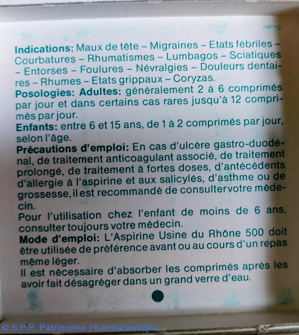 Aspirine Usines du Rhône 500 / 100 comprimés 3 science pharmacie aspirine usines du rhone 500 100 comprimes