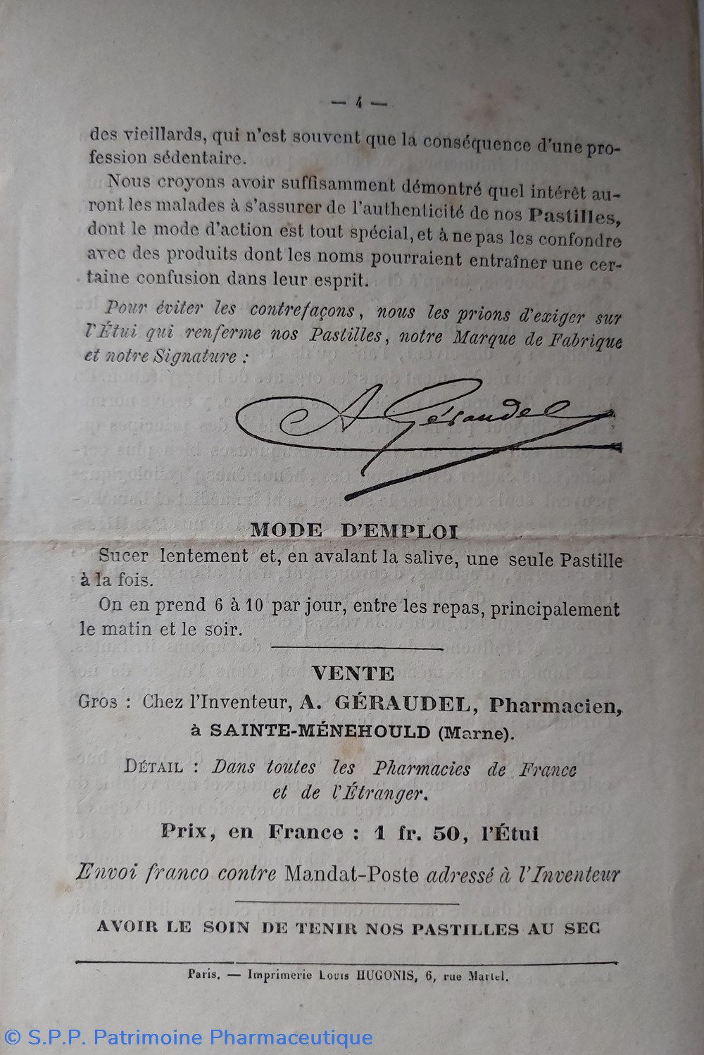 documents anciens pastilles geraudel info produit