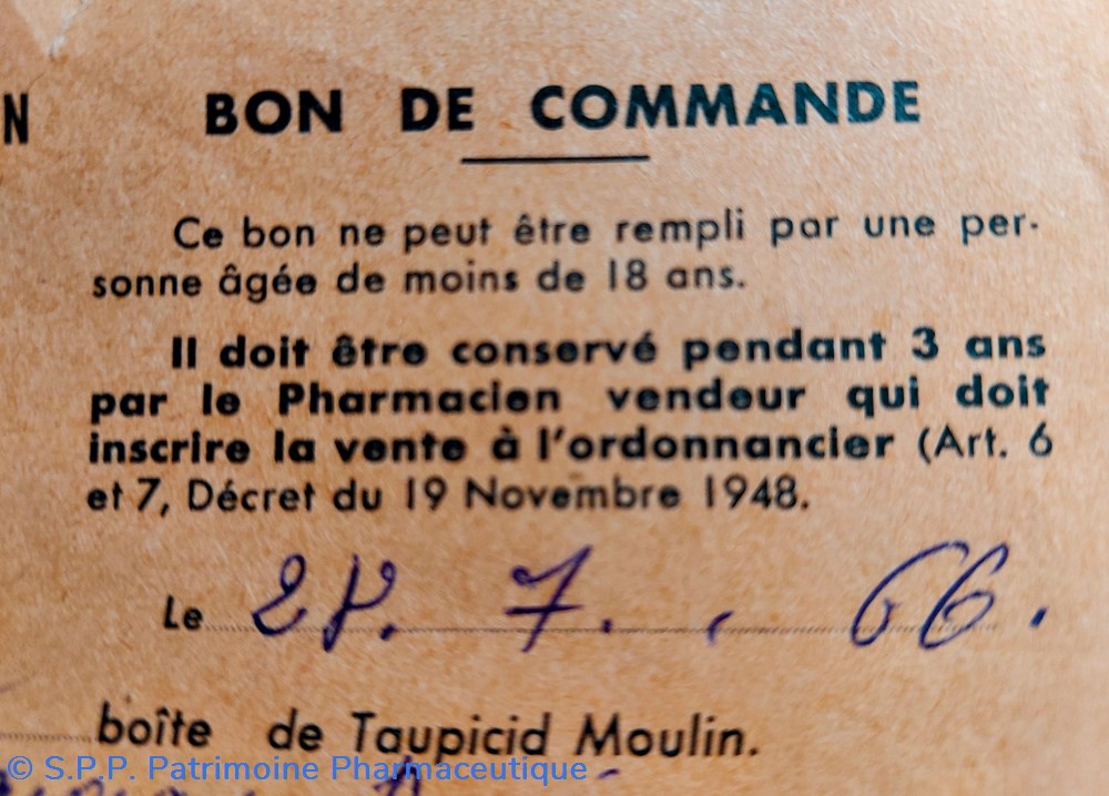 documents anciens taupicid moulin bons de commande 1966