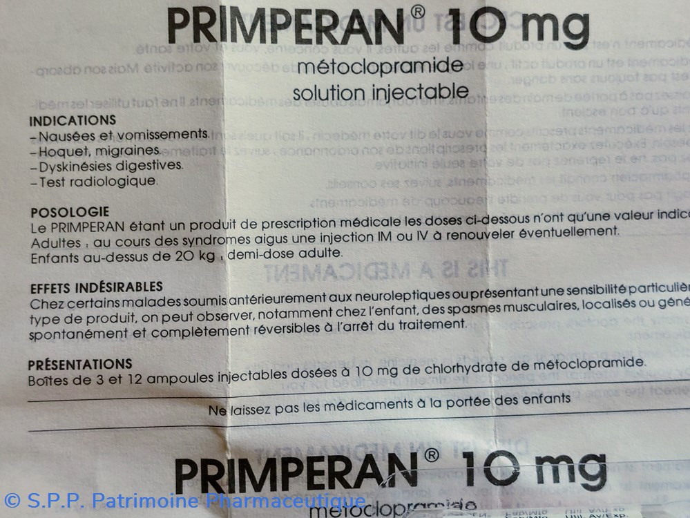 PRIMPERAN 10 mg ( ampoules injectables) 7 science primperan 10 mg ampoules injectables