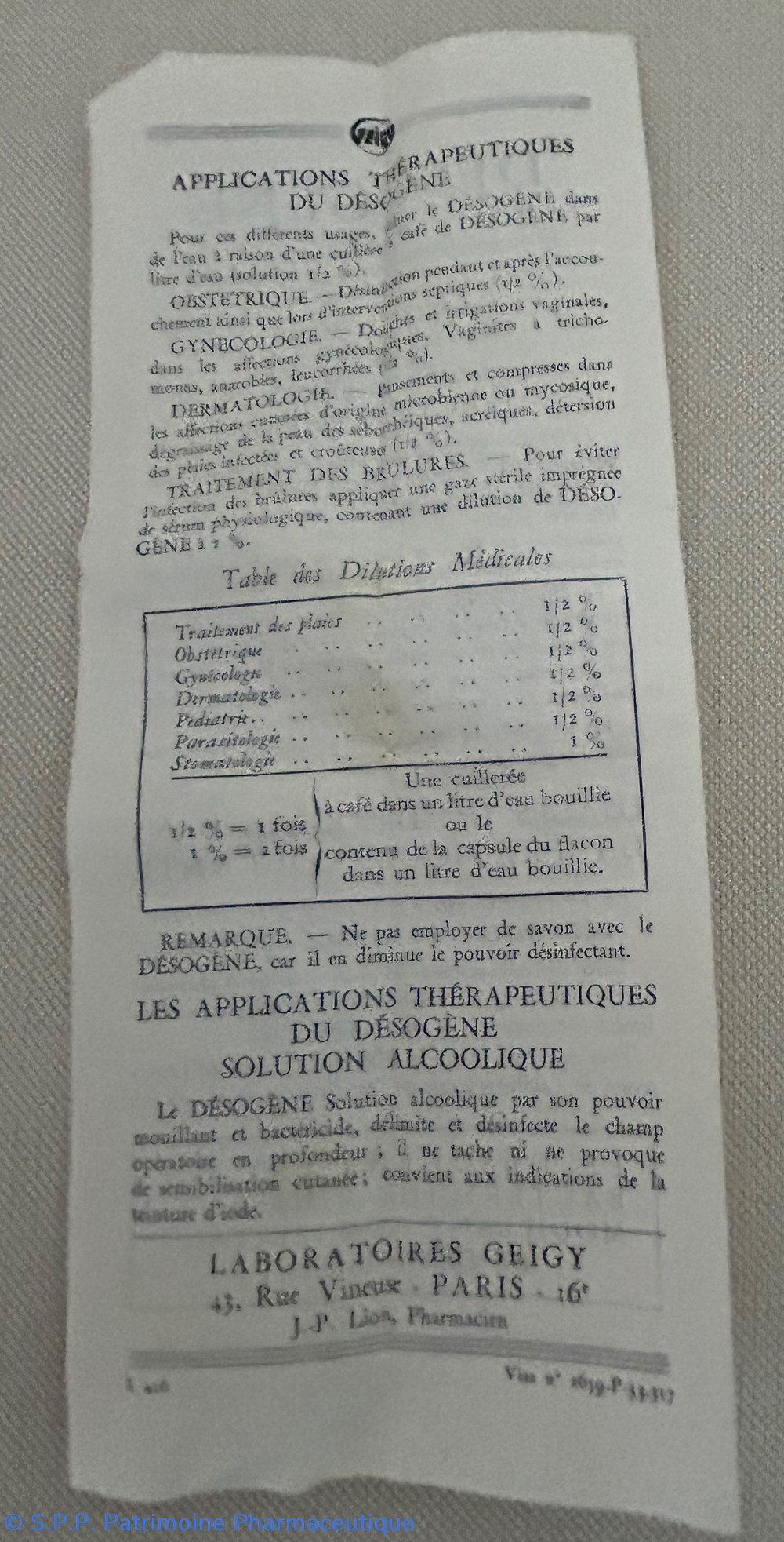 science pharmacie desogene geigy