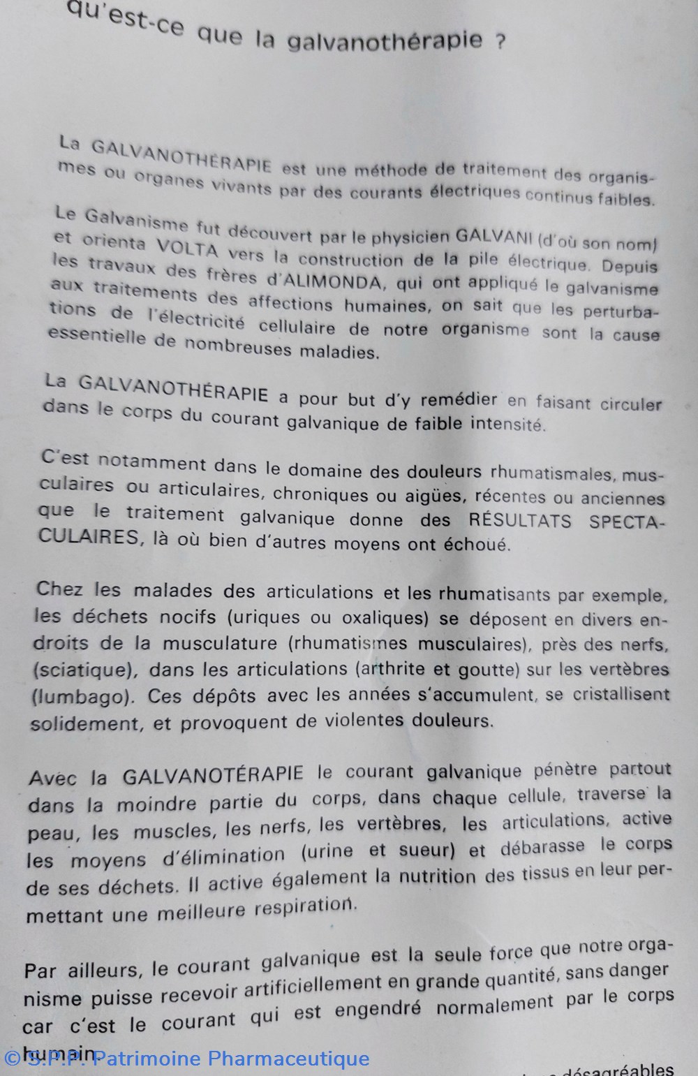 Matériel technique GALVANOTHERAPIE 5 science pharmacie materiel technique galvanotherapie