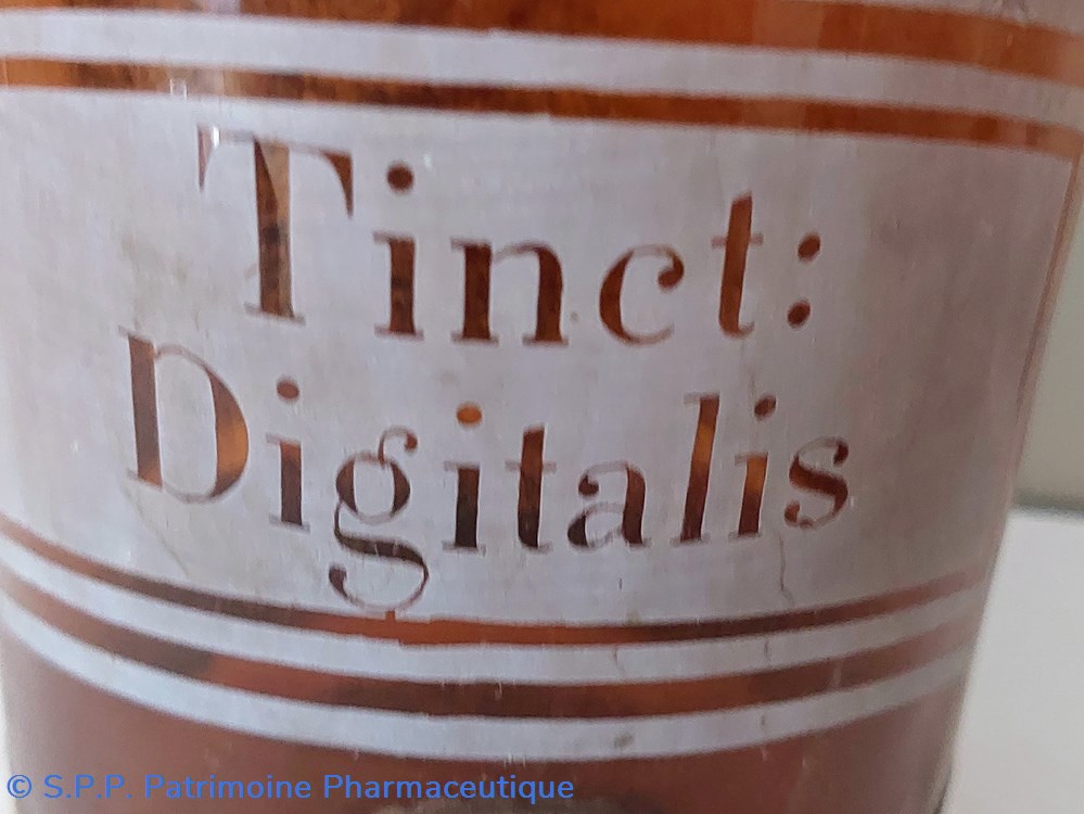 science pharmacie flacon 22 verre ambre tinctura digitalis tinct digitalis