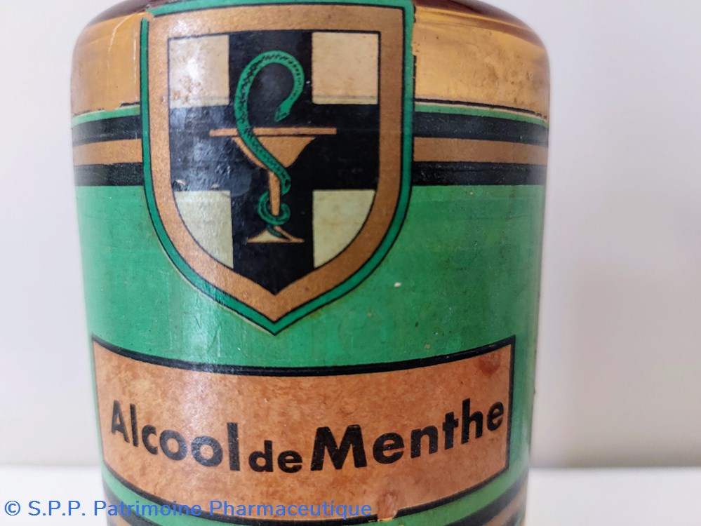 science pharmacie etiquette verte alcool de menthe