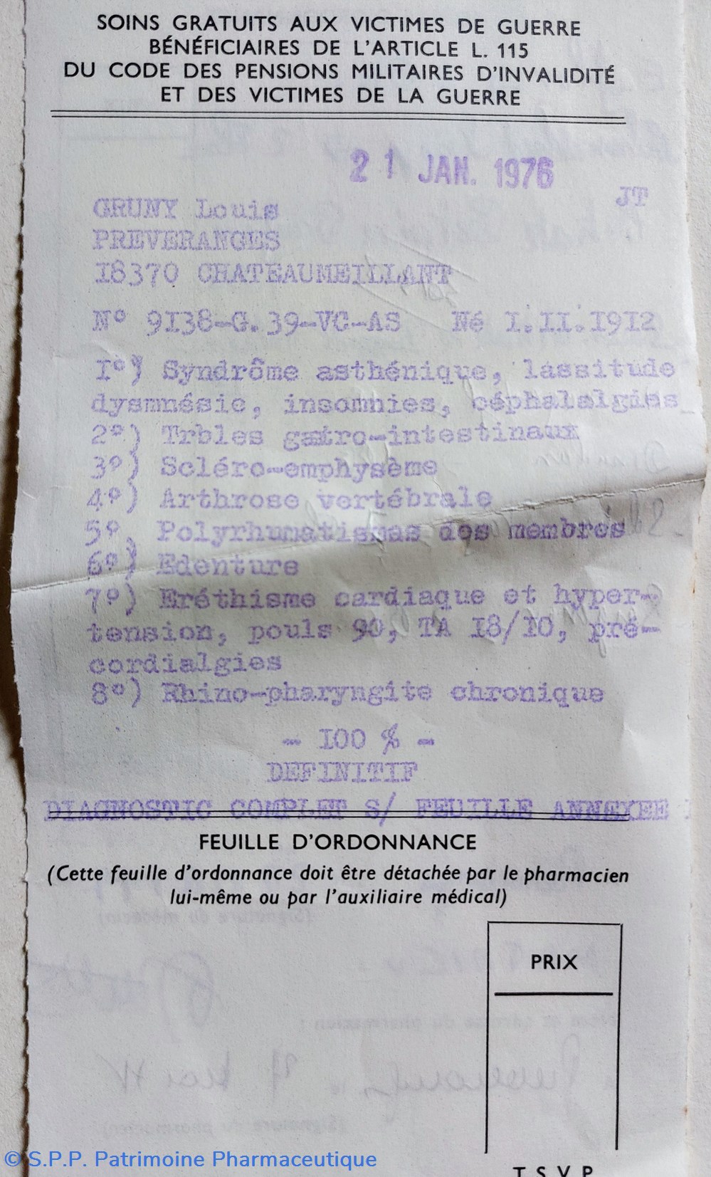 Ordonnances Victimes de guerre (1919?)1959 et 1976 3 documents anciens ordonnances victimes de guerre 1919 1959 et 1976
