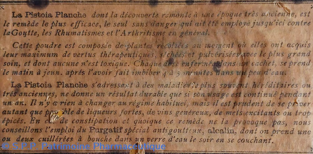 PISTOIA PLANCHE ( Poudre antigoutteuse) 4 science pistoia planche poudre antigoutteuse