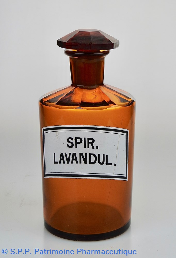 science flacon de pharmacie en verre ambre moyen modele a etiquette blanche et noire