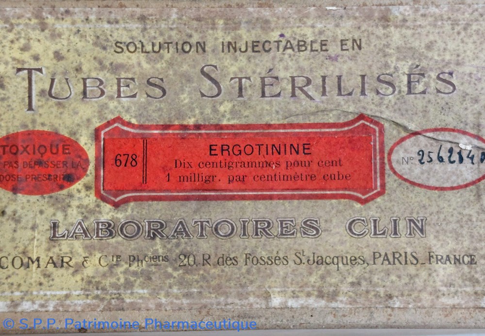 science pharmacie ergotinine 50 tubes ampoules de 1 cc