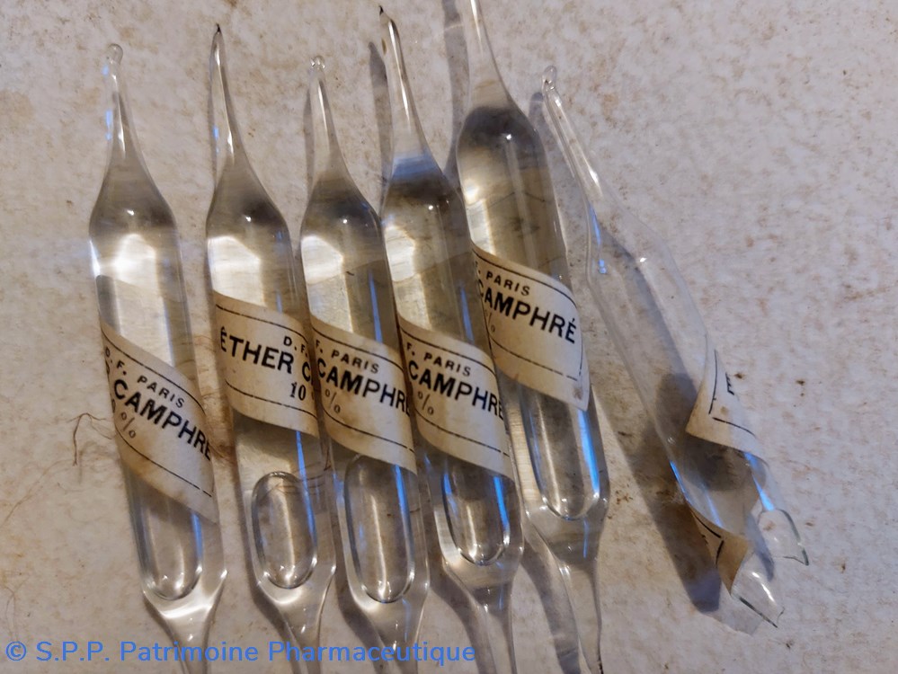 Ampoules ETHER CAMPHRÉE DARRASSE science pharmacie ampoules ether camphree darrasse