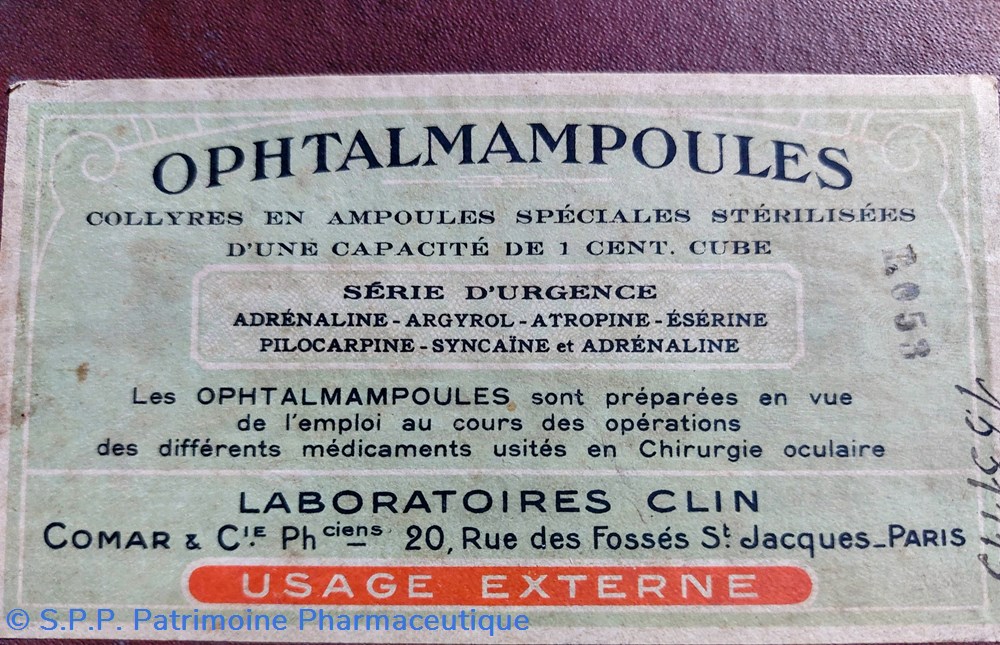 OPHTALMAMPOULES Série D'URGENCE science pharmacie ophtalmampoules serie urgence