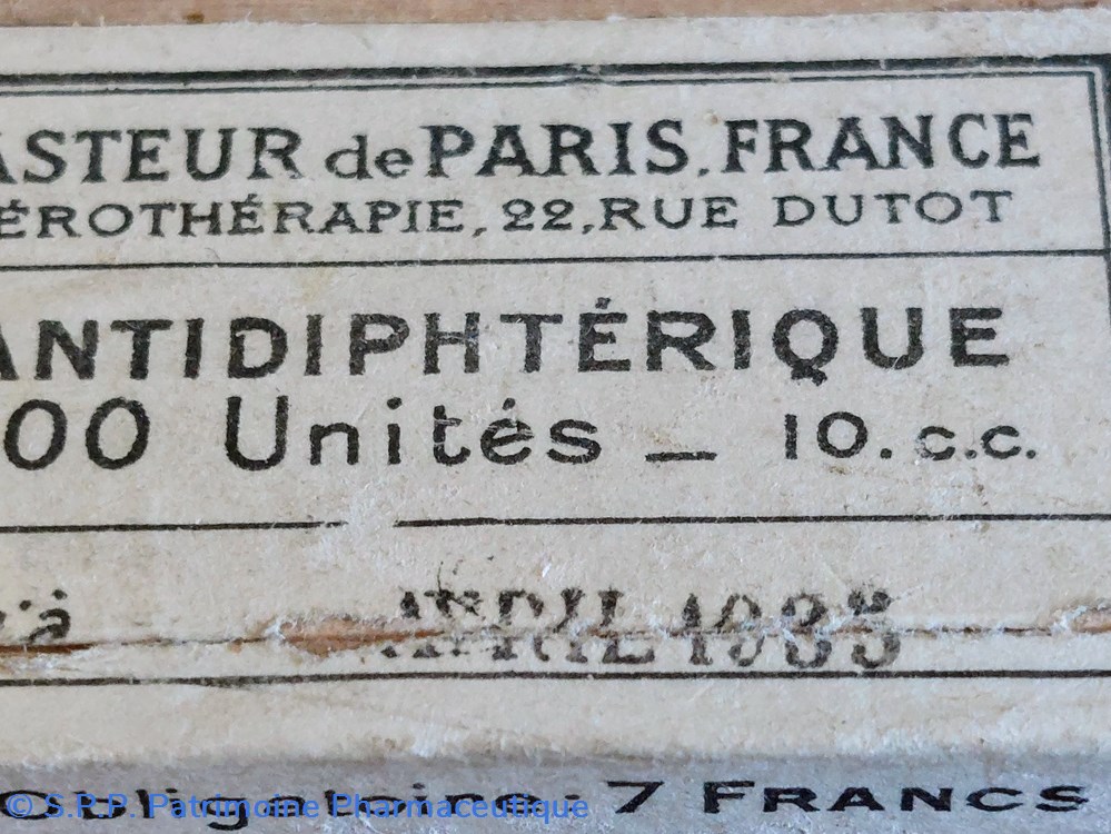 Sérum ANTIDIPHTERIQUE PASTEUR 10 Cc 6 science pharmacie serum antidiphterique pasteur 10 cc