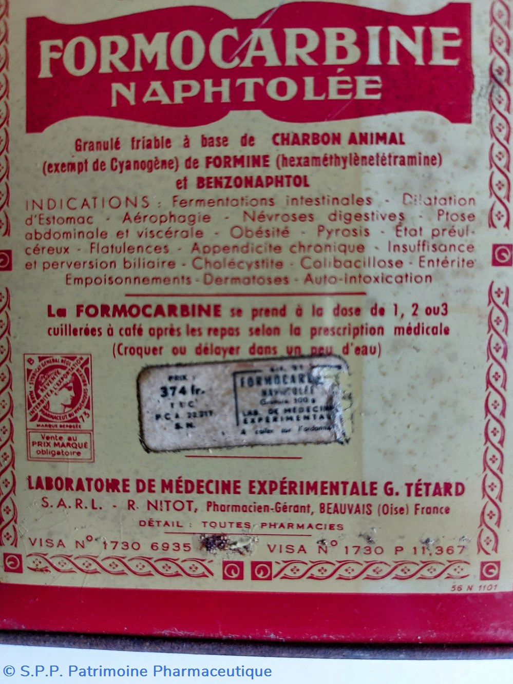 FORMOCARBINE NAPHTOLÉE ( granulés) 4 science formocarbine naphtolee granules