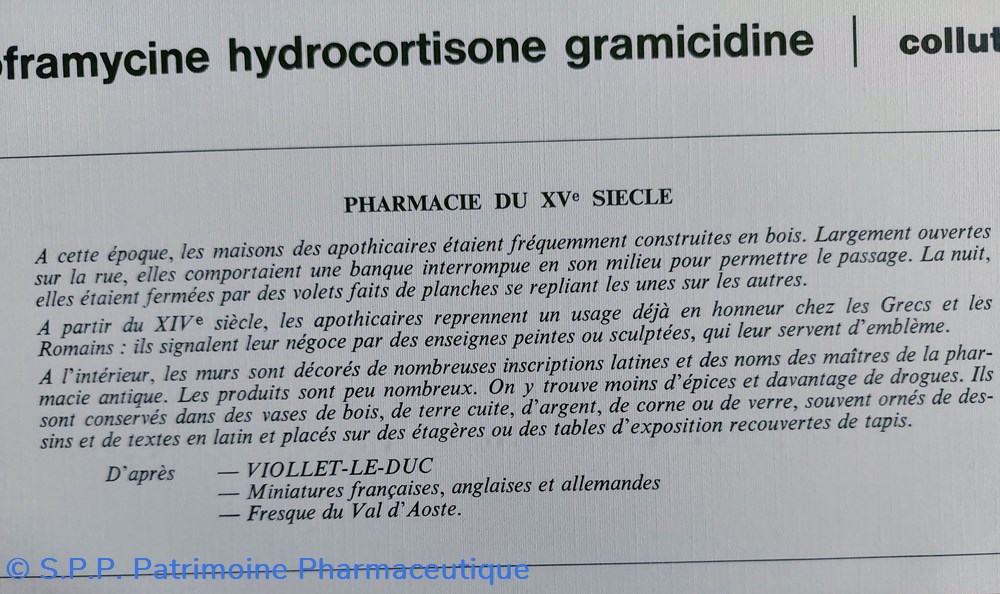 Pharmacie du XV siècle / Lab ROUSSEL n5 2 science pharmacie du xv siecle lab roussel n5