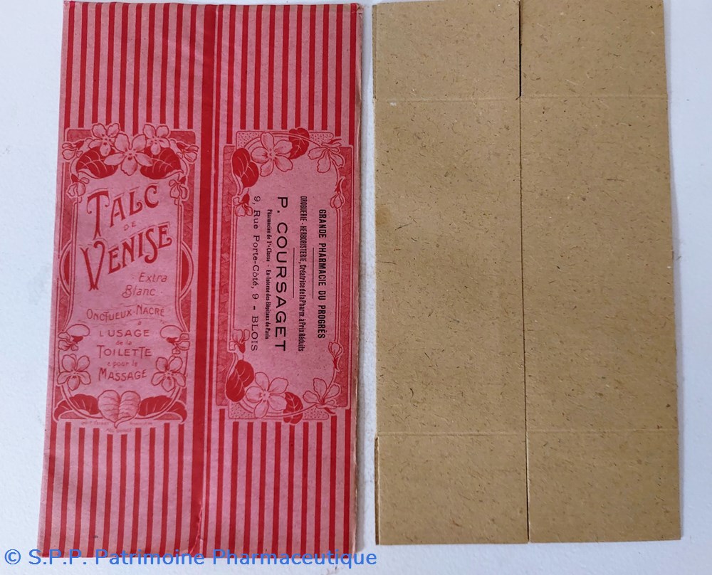documents anciens emballage talc de venise