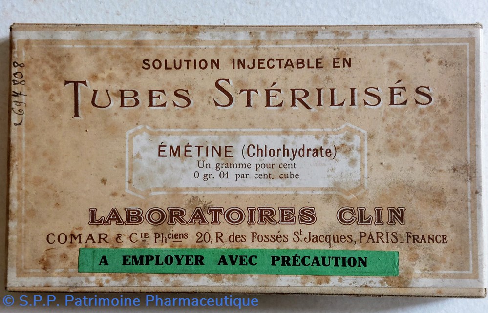 science pharmacie emetine chlorhydrate tubes sterilises 689