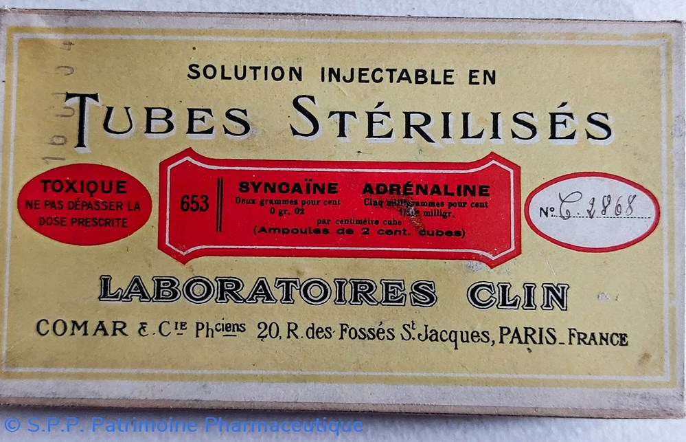 SYNCAÏNE ADRÉNALINE - CLIN 653 science pharmacie syncaine adrenaline clin 653