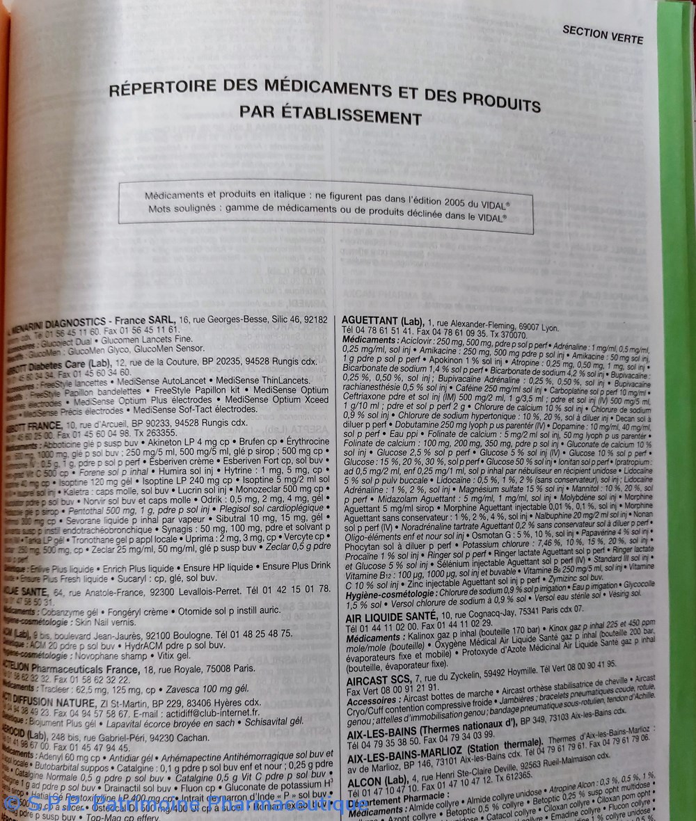 science pharmacie vidal 2005 le dictionnaire