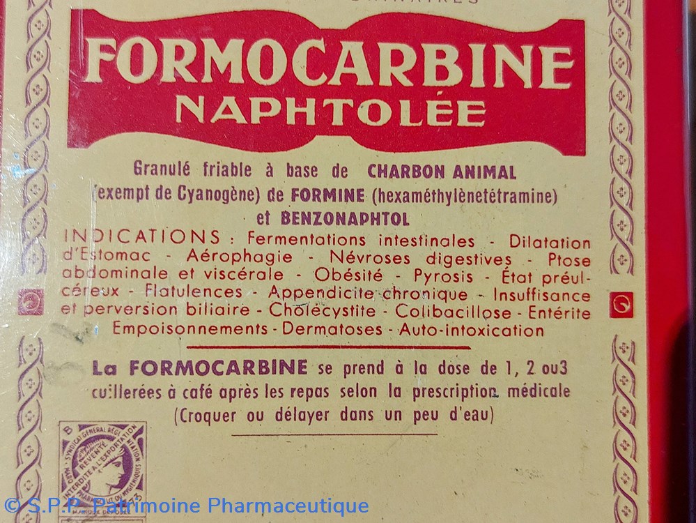 FORMOCARBINE NAPHTOLÉE Boîte parallélépipèdique 300 g.. 4 science pharmacie formocarbine naphtolee boite parallelepipedique 300 g