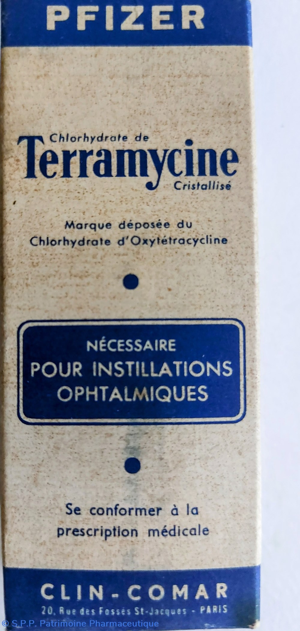 TERRAMYCINE ( Chlorhydrate) CLIN COMAR 7 science pharmacie terramycine chlorhydrate clin comar
