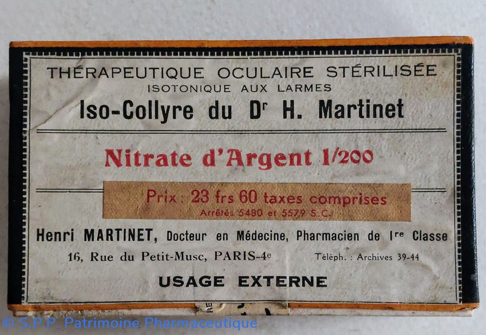 ISO - COLLYRE du Dr Martinet / Nitrate d'argent science pharmacie iso collyre du dr martinet nitrate argent