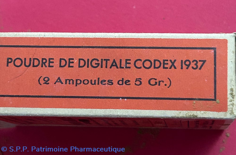 science pharmacie poudre de digitale codex 2 ampoules de 5 gr