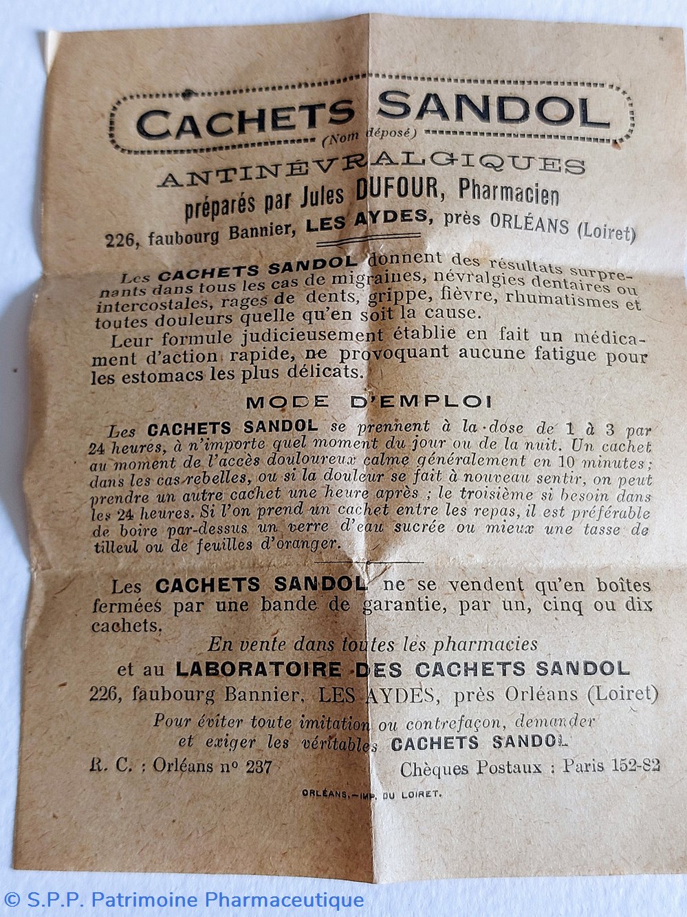 SANDOL (Cachets) 5 science sandol cachets