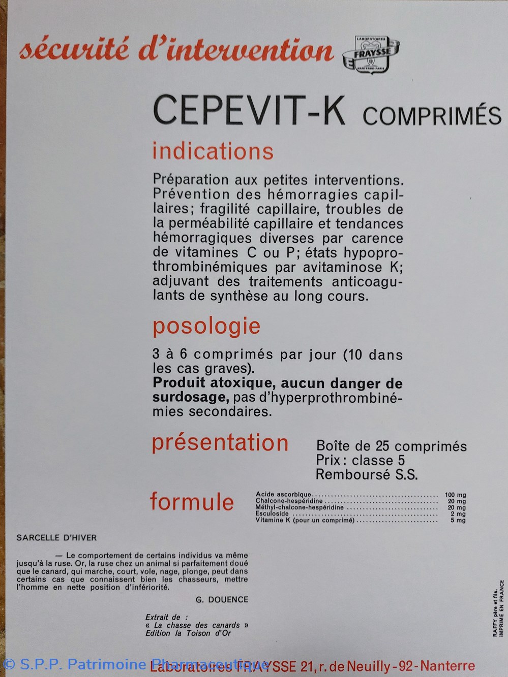 Lab. FRAYSSE / Affiches de Gibier 4 objets publicitaires lab fraysse affiches de gibier