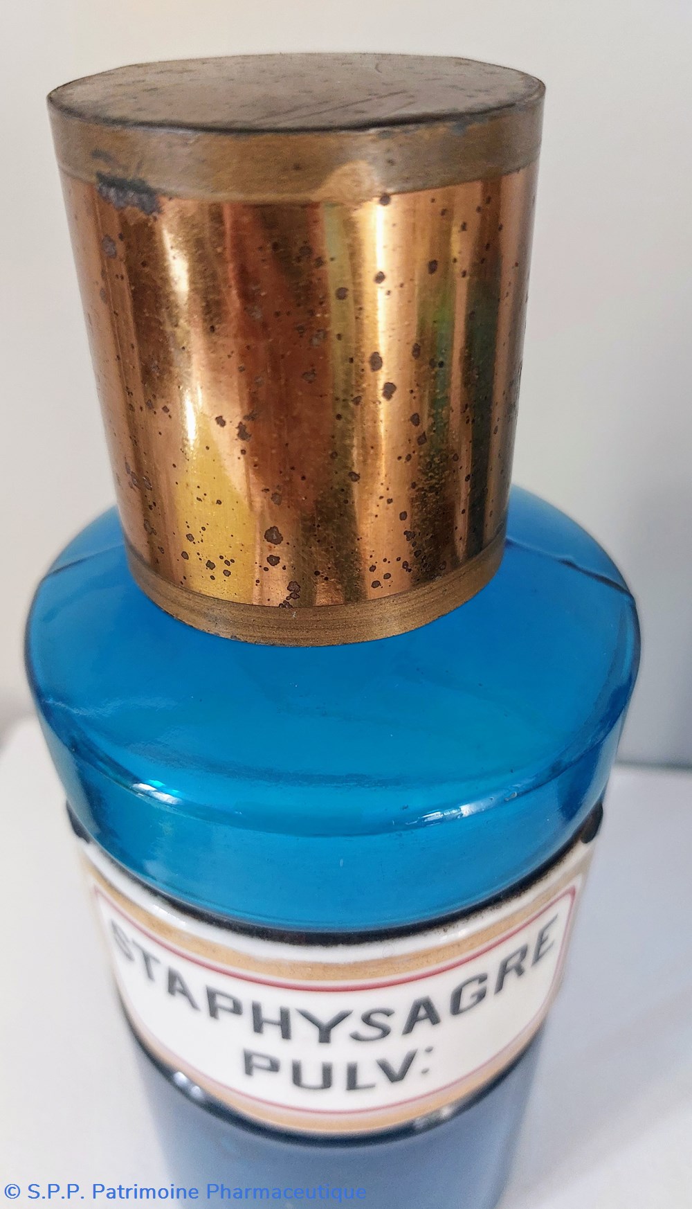 science pharmacie bleu etiq porcelaine staphysagre pulv