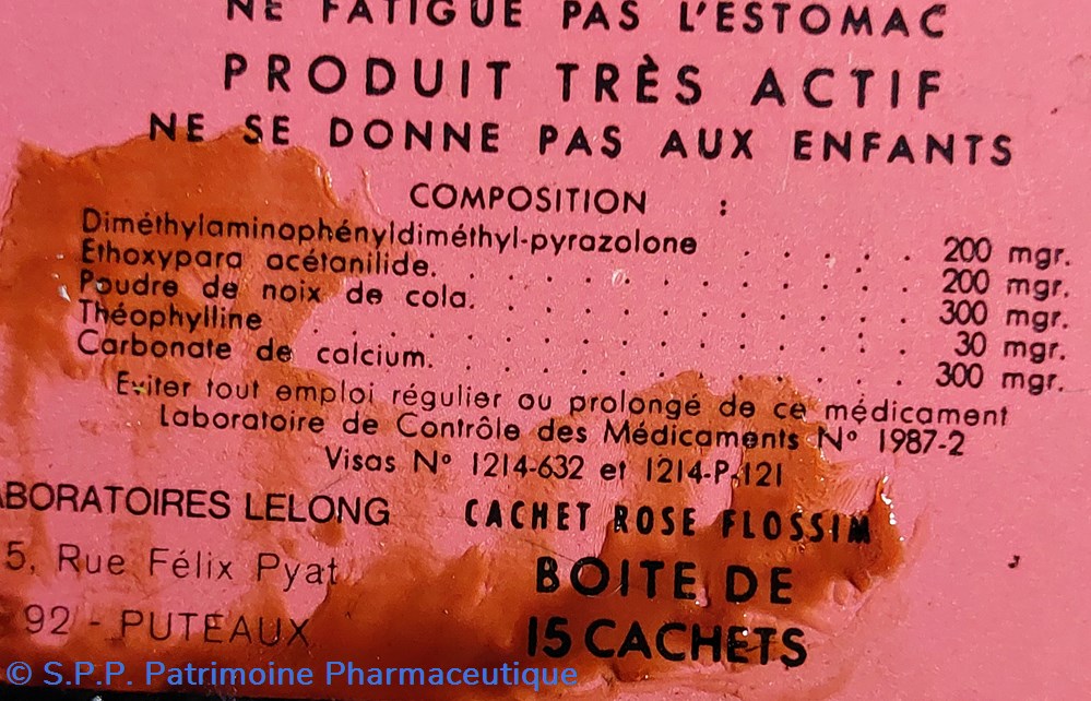 CACHET ROSE FLOSSIM Analgésique 5 science pharmacie cachet rose flossim analgesique