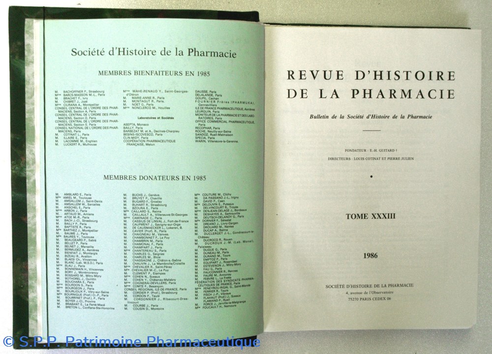 science revue histoire de la pharmacie