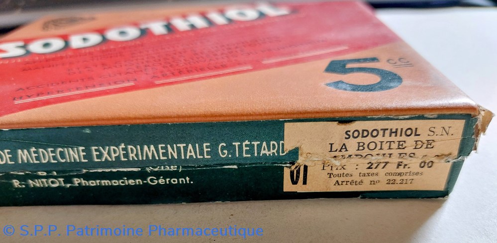 science pharmacie sodothiol ampoules de 5 cc g tetard