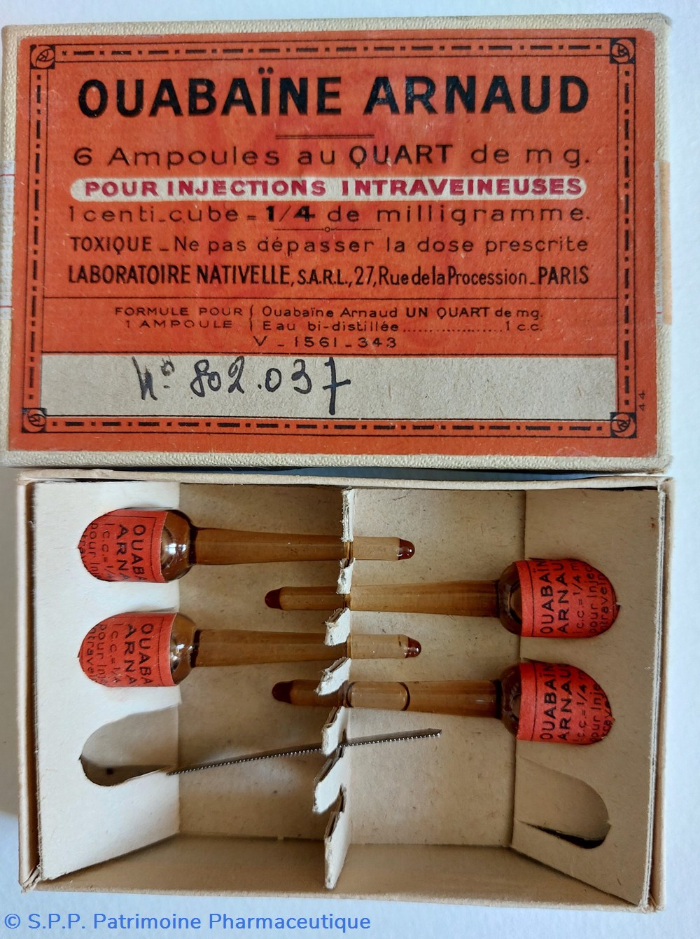 OUABAINE ARNAUD Lab. NATIVELLE 3 science pharmacie ouabaine arnaud lab nativelle