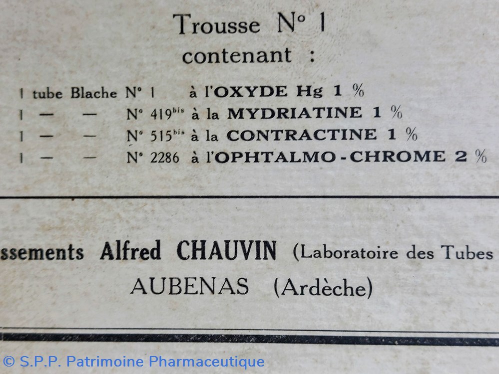 Trousse Ophtalmique de Guerre/Tubes Blache 7 science pharmacie trousse ophtalmique de guerre tubes blache